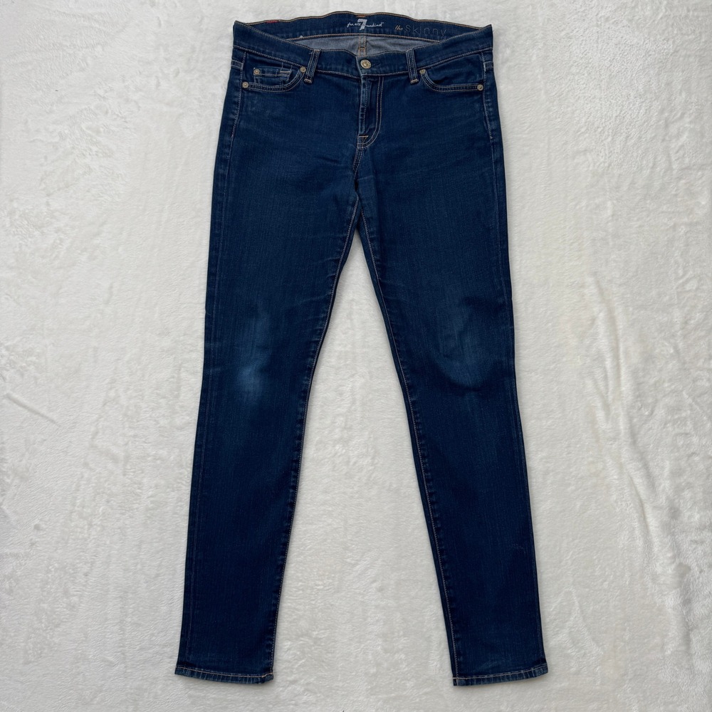 7 For All Mankind Jeans Womens 28 The Skinny Classic Vintage Mid Rise Indigo